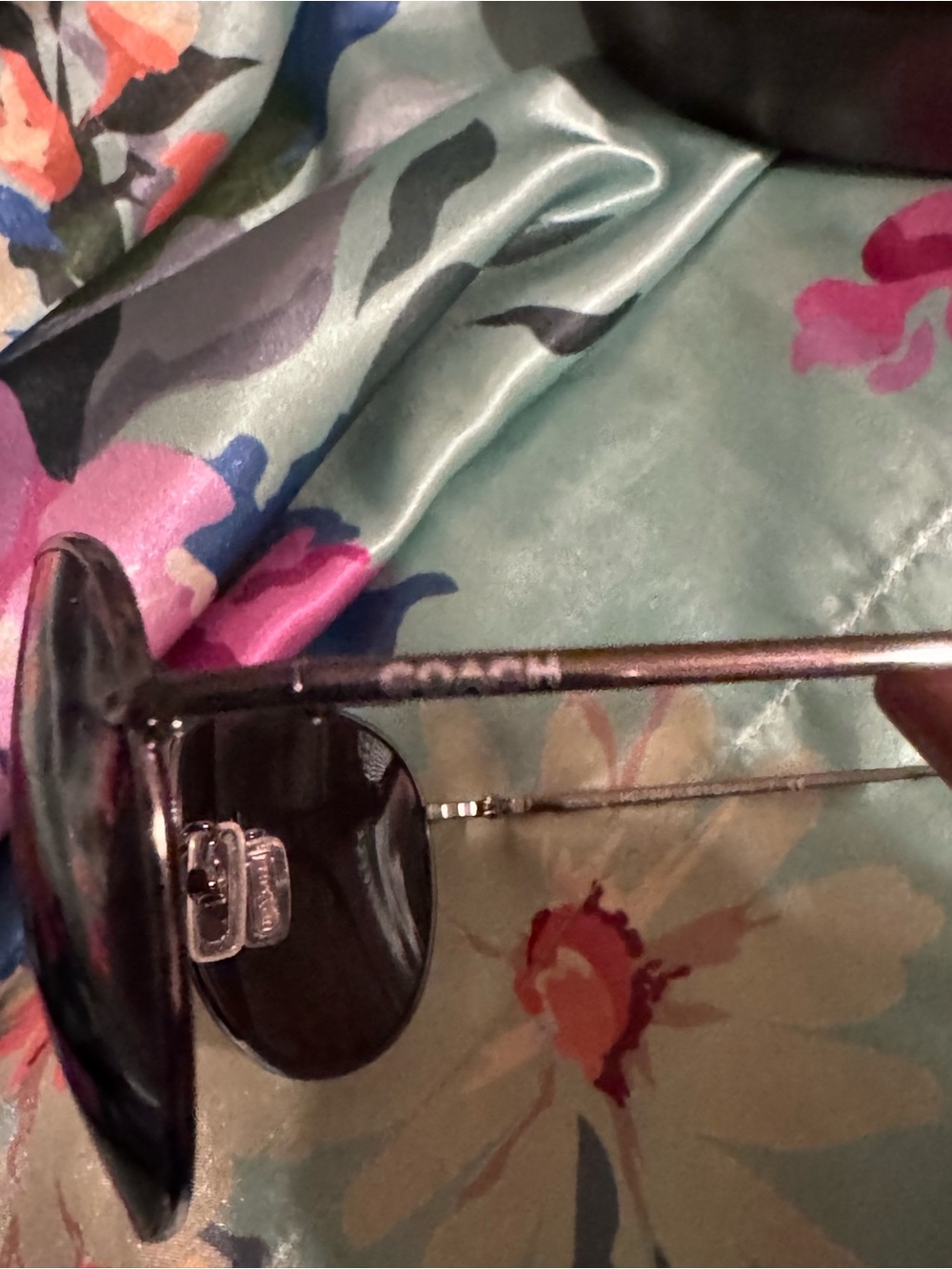 Coach Aviator Sunglasses with Shiny Dark Gunmetal Frame - Picture 6 of 9